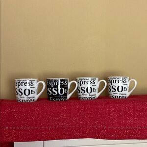 Set of 4 Porcelain Konitz Germany Espresso Cups Never Used